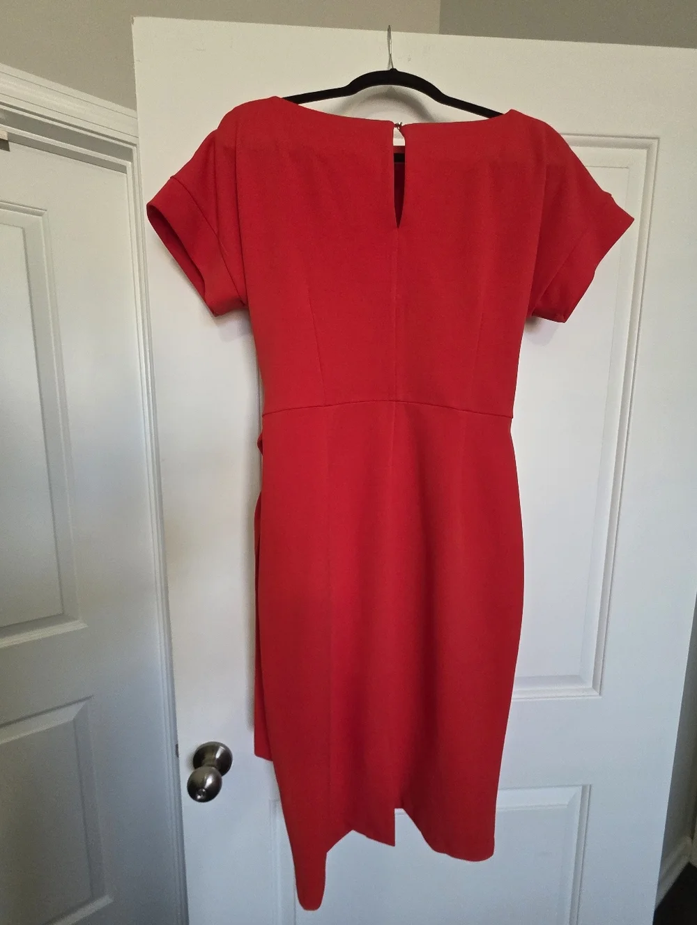 New York & Company Red Belted Midi Dress - Picture 3 of 11